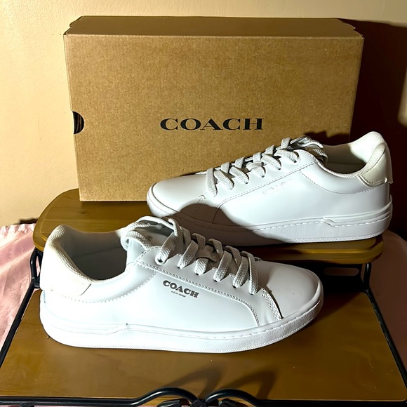 Coach Clip Leather Low Top/ Optic white/chalk Size 7 New in Box/ Tennis shoe - Picture 3 of 6